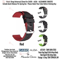 Ssr Watch Strap 22mm Watch Strap Casio Alba Alexandre Christie - Sporty Silicone Rubber LYUm