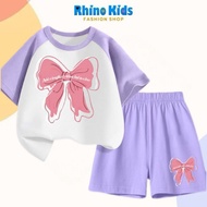 DC403 - RHINO KIDS baby girl clothes set, soft and airy cotton, super cute print