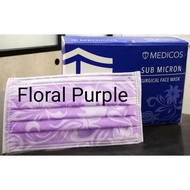 surgical mask mask hitam mask 3ply Medicos 4 Ply Fluid Resistant Sub Micron Surgical mask, Floral series , ASTM  Level 3