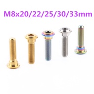 Titanium Bolts Motorcycle Fixed Screws M8X20 22 25 30 33mm Brake Disc Bolts for Motorcycle Car Fastener