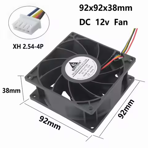 1 Pcs Gdstime 12V 9cm 92x92x38mm Two Balls 92mm x 38mm DC Brushless Cooling Fan 90x90mm Big Air Flow