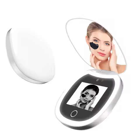 UV Mirror Sunscreen Testing Camera with Light 2X Magnification Travel Makeup 3.5in Pocket Size L Poc