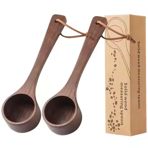 Walnut Wooden Coffee Spoon Measuring Spoon Set Kitchen Measuring Spoons Tea Coffee Scoop Sugar Spice