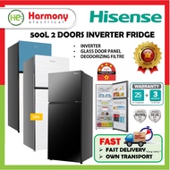 *𝐍𝐔𝐑* HISENSE 500L Inverter 2 Doors Fridge RT549N4AWU2 / RT549N4ABU2 Peti Ais Glass Door refrigerato