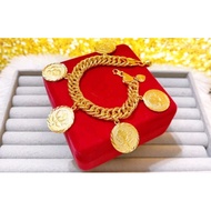 ♥️Gelang Tangan Lipan Dinar Cop 916 ♥️Emas Korea