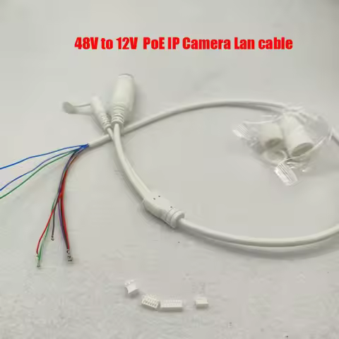48V to 12V PoE Cable With DC Audio IP Camera RJ45 Cable Built in PoE Module For CCTV IP Camera Board