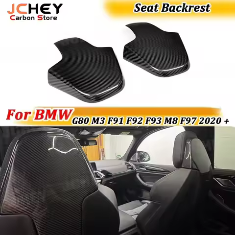 JCHEY Dry Carbon Car Interior Seat Back Covers Trims for BMW G80 M3 F91 F92 F93 M8 F97 X3M F98 X4M 2