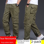 Cotton Multi-Pocket Cargo Pants plus Size Loose Outdoor