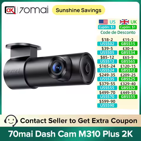 70mai Dash Cam M310 Plus 2K QHD 1440P Car DVR F1.55 WDR 24H Parking Surveillance Super Night Vision 