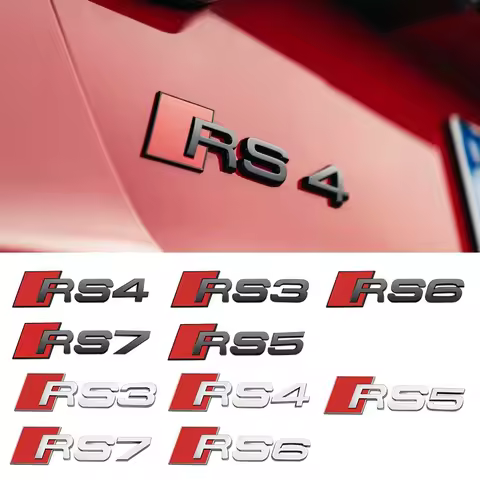 Car ABS Badge Body Trunk Fender Decoration Sticker Auto Modified Accessories for Audi RS3 RS4 RS5 RS