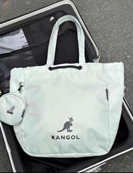 【四色任選】KANGOL袋鼠 抽繩Tote包 薄荷綠大號 手提/單肩購物袋 男女同款717 全新未用