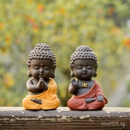 Purple sand tea pet creative cute small Tathagata car ceramic Buddha statue decoration car accessori