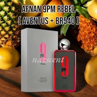 AFNAN 9PM REBEL EDP 100ML NIB ( AVENTUS + BR540 )