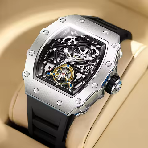 ONOLA New Automatic Man Watch Casual Square Waterproof Luminous Sports Watch Mens Mechanical Watch R