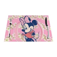 Disney Mickey Mouse Minnie Mouse Custom Table Placemats PVC Woven Art Washable Table Placemats for Party Buffet Dinner Decorations
