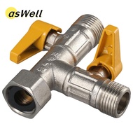 ASWELL Water Diverter, G1/2" Brass Shower Diverter Valve, 3 Way T Adapter Shower Head Showerhead and
