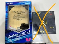 Butterfly Viscaria 蝴蝶王Wong Arylate-Carbon +全新 STIGA DNA Pro H 膠