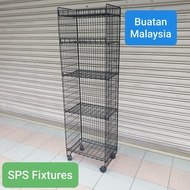 Foldable 5 Tier Wire Shelves Display Rack /Rak Serbaguna / 5 Tier Multipurposes Rack / Rak Shelf / R