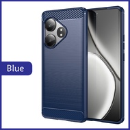 Realme GT 6 GT 6T C61 C67 Back Case Cover Carbon Fiber Brushed TPU Silicone Soft Casing Phone Mobile