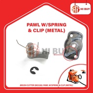 SPARE PART [BG328] BRUSH CUTTER: PAWL WITH SPRING & CLIP (METAL)/ SPARE PART MESIN RUMPUT FR3001 STI