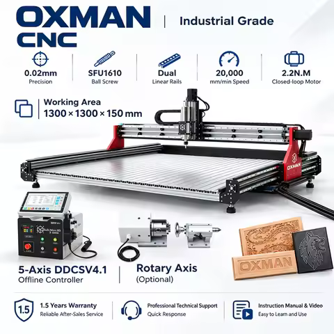 BulkMan3D OXMAN CNC Industrial Machine 5-Axis DDCSV4.1 Offline SFU1610 Ball Screws Dual Rails Engrav