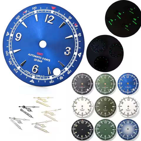 28.5mm Mountain Compass Azimuth Scale Watch Dial GMT No Logo For Seiko Prospex Alpinist NH35 NH34 Au