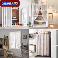 Retro Lace Door Curtain Ins Lace Curtain Wardrobe Door Curtain White Dust-proof Bookcase Curtain FNKH