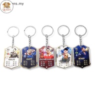QC [Octhot] Soccer Players Car Keychain Football Scoring Card Keychain Soccer Players Around Backpac