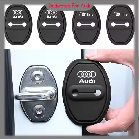 2/4Pcs Car Silicone Door Lock Cover Auto Emblem Accessories For Audi Sline RS TT A3 A4 B8 8P 8V B6 A