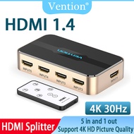Vention HDMI Splitter 5อินพุต1เอาต์พุต HDMI Switch 5X1สำหรับ XBOX 360 PS4 Smart Android HDTV 4K 5 In