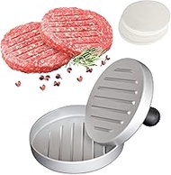 QUINGLU Burger Press 100 Patty Papers, Non-Stick Hamburger Press Patty Maker, Meat Beef Cheese Burger Maker, Veggie Burgers Sausage Patties Crab Cakes Patty Maker for Outdoor Camping BBQ Grill