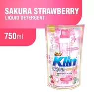 SO KLIN LIQUID SOFTERGENT SAKURA STRAWBERRY750ml - SO KLIN DETERGENT CAIR REFILL POUCH