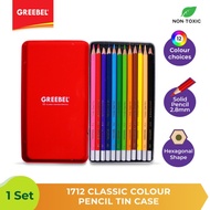 Pensil Warna Greebel 1712 Classic Colour Pencil Tin Case - 12pcs.