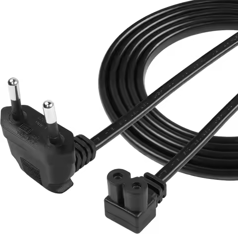 European Korea 2 Prong 90 Degree Angle Firgure 8 Ac Power Supply Cable Cord for TV LED Samsung Phili