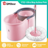 Gm Bear Ultra Mop Floor Mop Tool Ox-1752 - Spin Mop Spin Mop Pink Swivel Mop