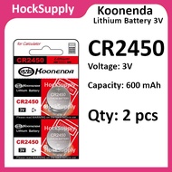 [2pcs] Koonenda CR2450 Battery Lithium Battery 3V 2450