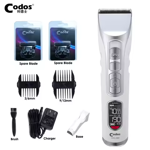 Codos 969 Super Professional Rechargeable Hair Clipper 2600mA Lithium Battery Hair Trimmer Black Cer