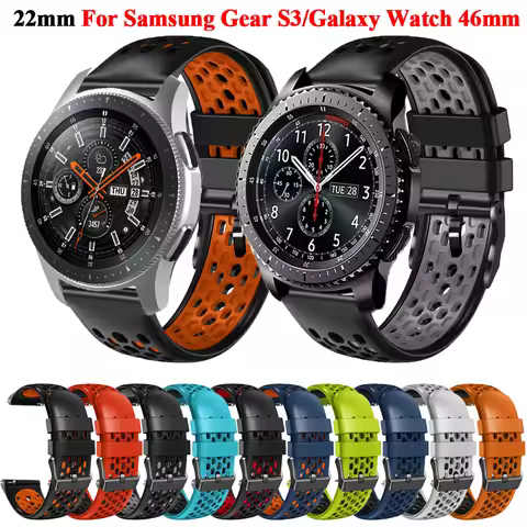22mm Watch Straps For Samsung Galaxy Watch 3 Strap 45mm 46mm Silicone Strap Bracelet For Samsung Gea