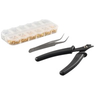 ROSE 1200Pcs Crimp Beads Kit DIY Lobster Clasps Jump Rings Tweezer Crimp Tubes
