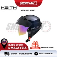 Helmet Keith Elite HALF HELMET WITH Visor Rainbow Visor HELMET STENG SIRIM HELMET STENG MURAH HELMET