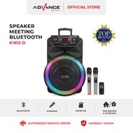 Advance Speaker Full Bass K1812D Speaker meeting Speaker 18 inch 2 mic Garansi 1 Tahun