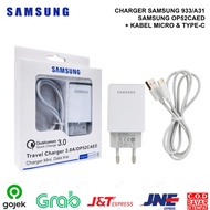 CHARGER CASAN SAMSUNG CASAN BATOK KABEL MICRO TYPE-C QC 3.0 OP52CAED ORI 99 - PREMIUM