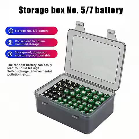 Battery Storage Organizer Holder Holds 54 AA AAA Batteries, Battery Box Case Garage Container,Home D