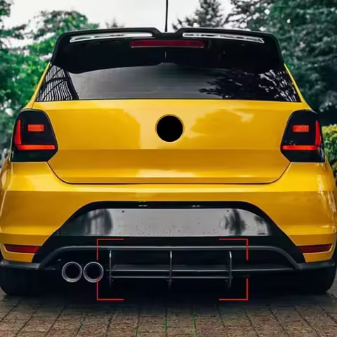 Car Rear Bumper For VW Polo MK5 GTI 6R 6C 2010-2018 Two/Four Door Facelift Diffuser Spoiler Splitter