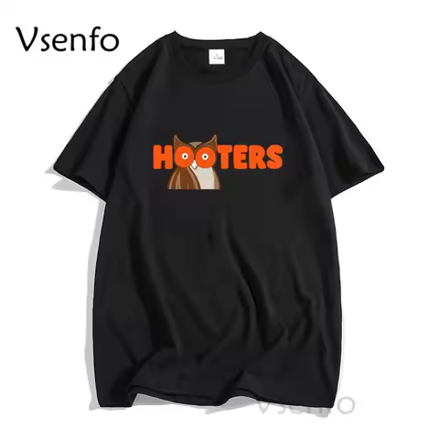 Femboy Hooters Original Owl T Shirt for Men Women Casual Short Sleeve Cartoon Graphic T Shirts Men's