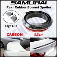 3.5 cm Samurai CARBON BLACK Universal Rear Bonnet Spoiler Lips Samurai Carbon Rear Windscreen With 2