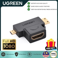 UGREEN 2 in 1 Mini HDMI and Micro HDMI Male to HDMI Female Adapter 1080P High Definition Multimedia Interface GoPro