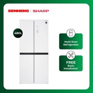 Sharp 480L Avance Refrigerator - SJF489GW Peti Sejuk