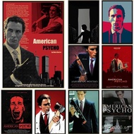 A-American P-Psycho Movie  Poster Self-adhesive Art Waterproof Paper Sticker Coffee House Bar Room W
