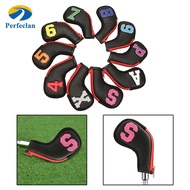 Perfeclan 10x Golf Iron Covers 4 5 6 7 8 9 PASX Glof Club Headcovers Hybrid Protect